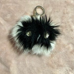 EUC Kate Spade Owl Fur Poof Keyfob Keychain